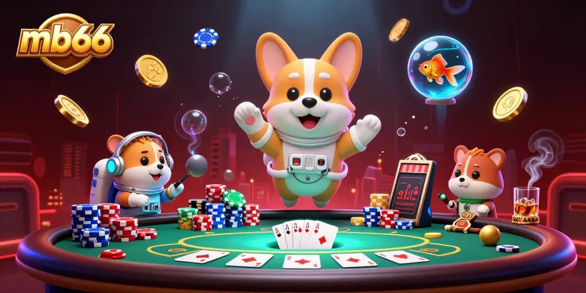 Experience the thrill of gaming with mb66 in a vibrant zero-gravity casino scene.
