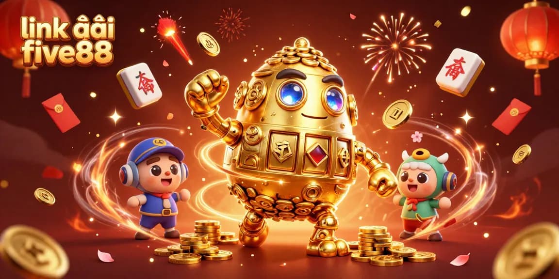 Experience the thrill of gaming with link vào five88 in this vibrant casino illustration.