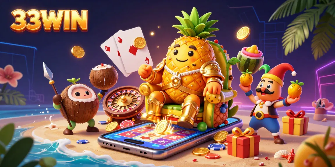 Experience thrilling games at 33WIN where vibrant casino elements bring excitement alive in a dynamic scene.