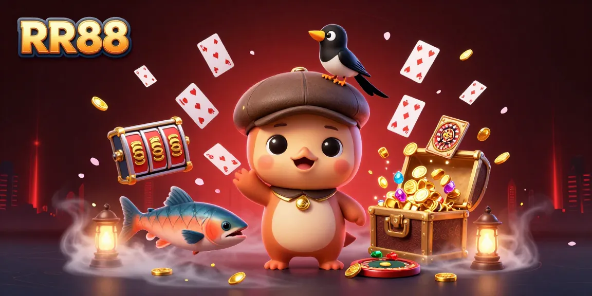 Experience exhilarating wins at RR88 with 3D cartoon characters and vibrant casino elements.