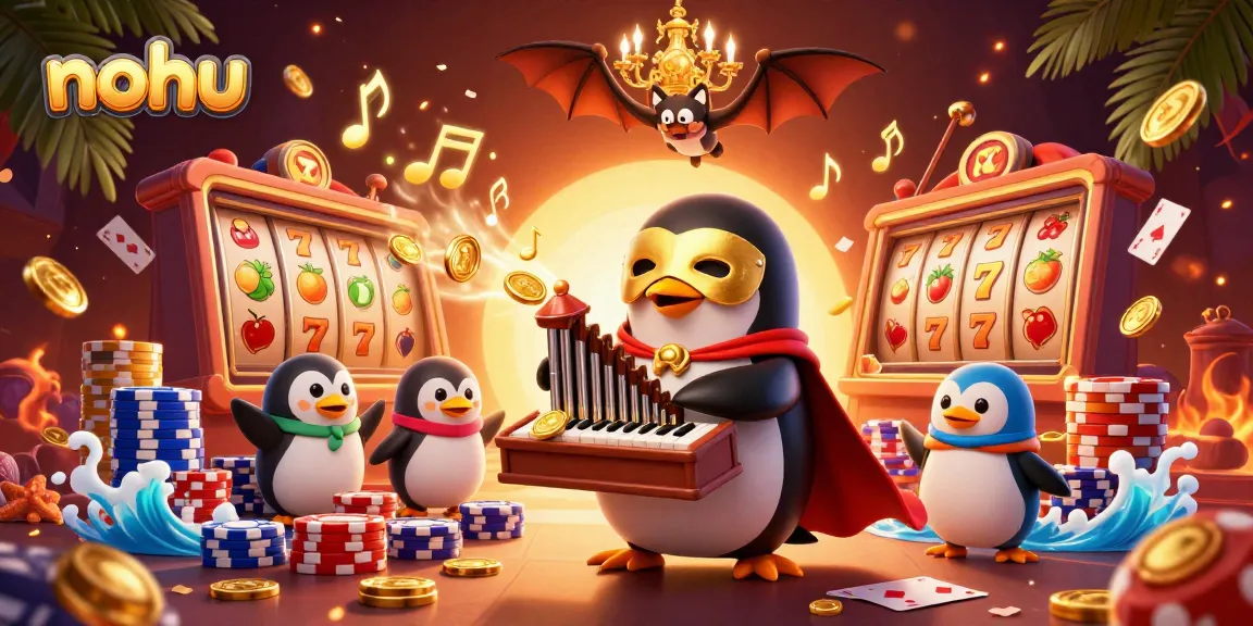 Experience the excitement of nohu slots with a vibrant casino scene full of action and energy.