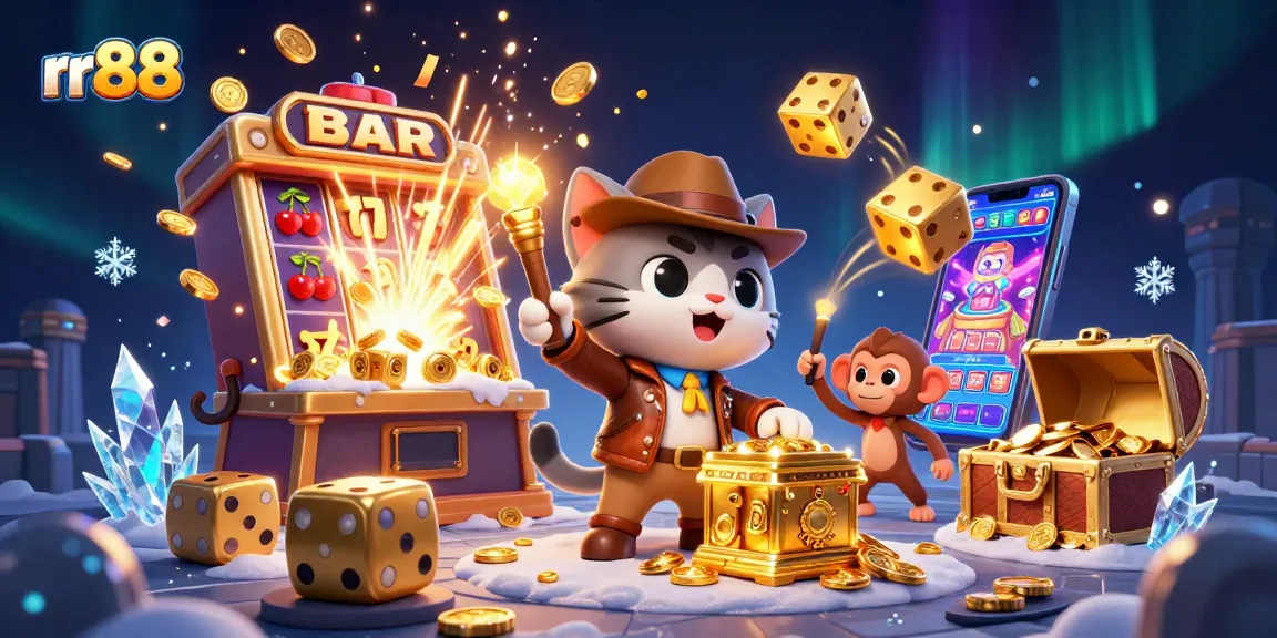 Experience thrilling Casino fun with rr88's adventure scene featuring vibrant 3D elements and dynamic action.