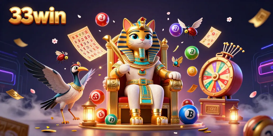 Engage in thrilling gaming adventures with 33win featuring a vibrant Egyptian-themed scene.