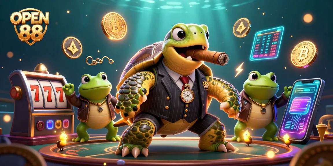 Engage with OPEN 88's vibrant casino atmosphere featuring unique characters and dynamic elements.