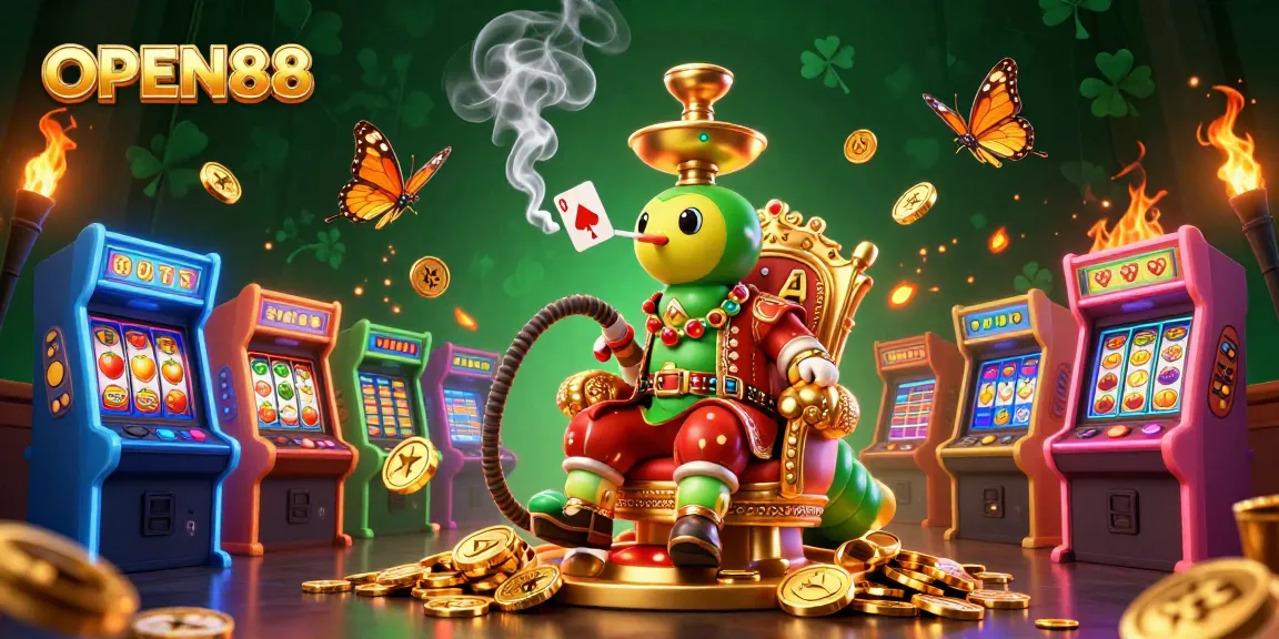 Experience vibrant gaming adventures at OPEN88 with immersive casino elements and a unique cartoon setting.