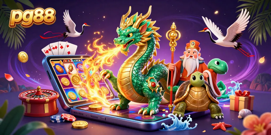 Spin and win with pg88 while enjoying thrilling animated casino games surrounded by mystical creatures.