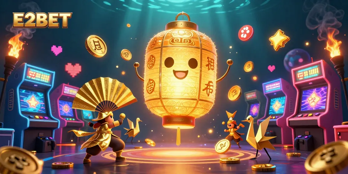 Experience thrilling gameplay at E2BET's vibrant casino atmosphere with unique characters.