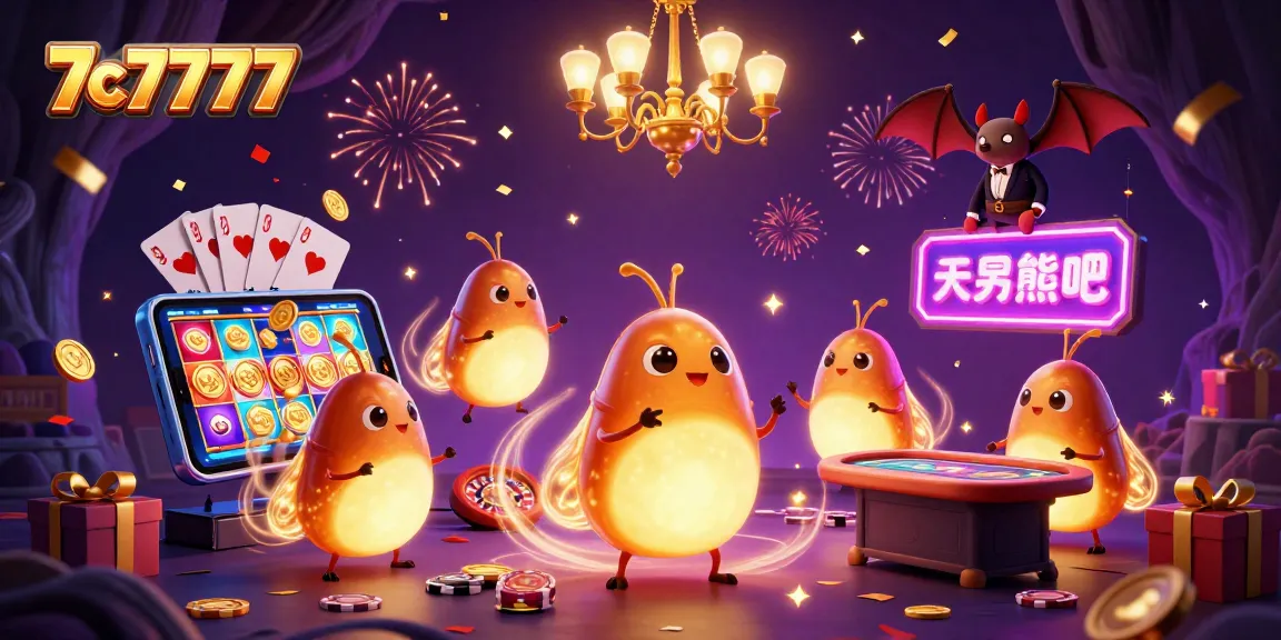 Spin the reels and win at 7c7777's vibrant casino, illuminated by bioluminescent glowworms.