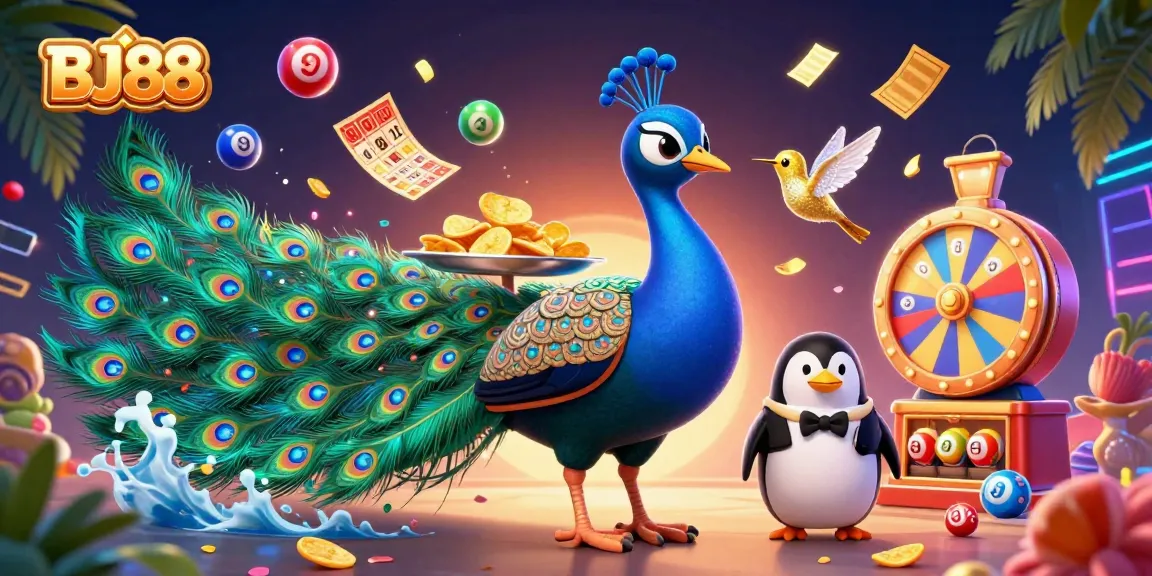 BJ88 invites players to enjoy vibrant bingo games with colorful balls and dynamic elements in a festive casino atmosphere.