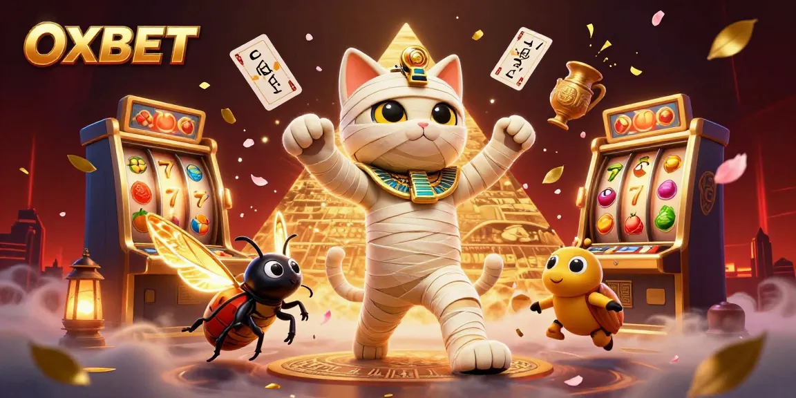 Experience exciting jackpots with OXBET's captivating pyramid casino scene featuring unique characters and rich elements.