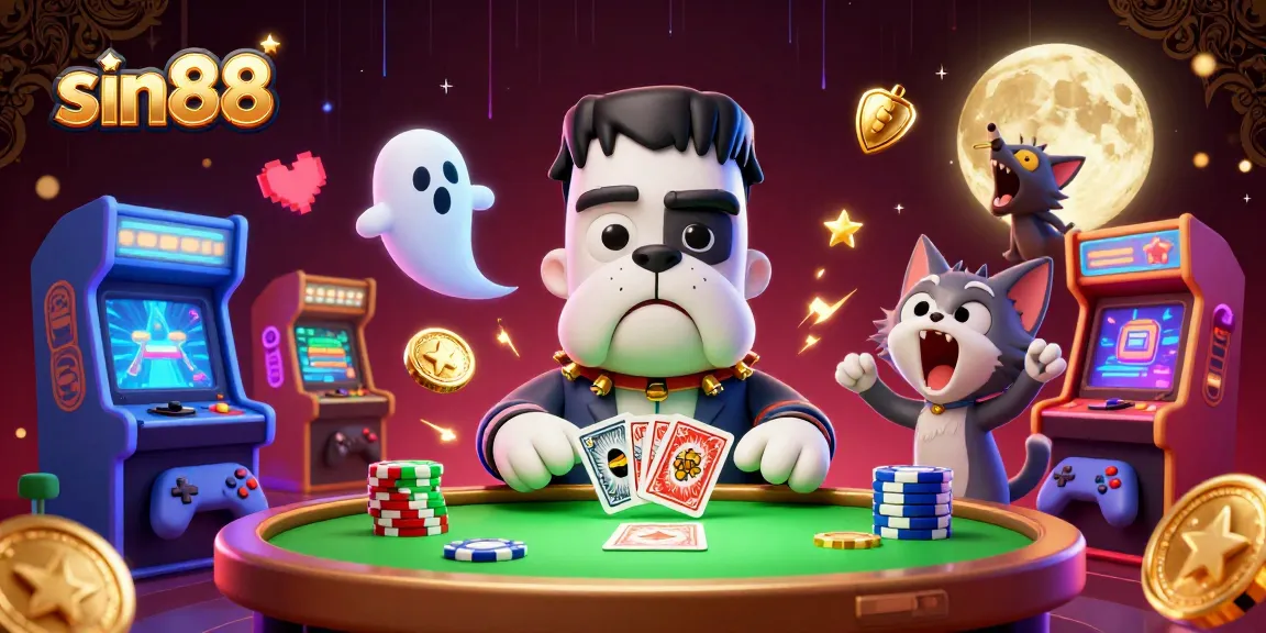 Experience the thrill of sin88 gaming with Frankenstein bulldog at the table!