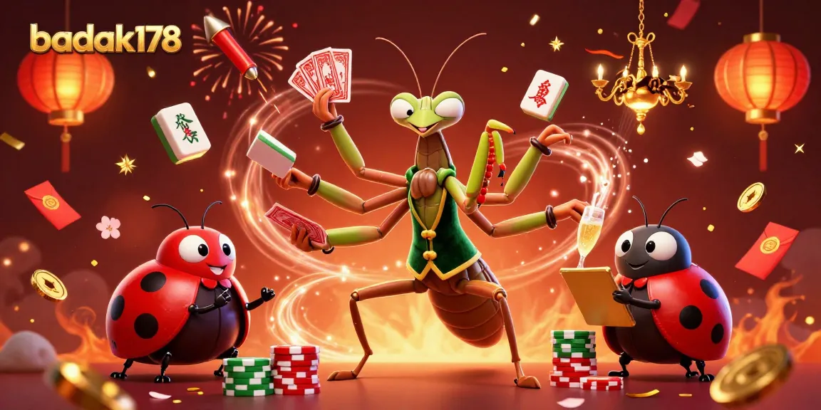 Experience thrilling gameplay at badak178 with playful characters and casino elements in a vibrant 3D scene.