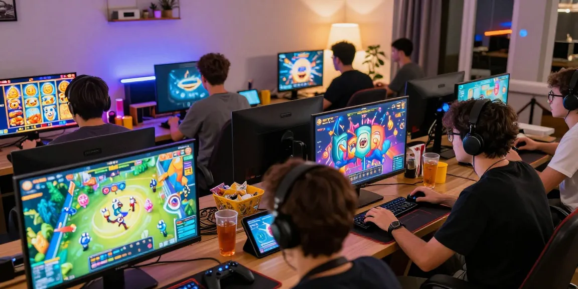 Players enjoying the Sun win gaming platform in a vibrant atmosphere with diverse games, showcasing excitement and community.