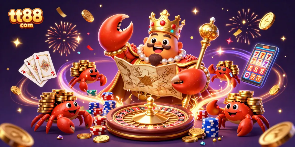 Spin the 3D roulette wheel at tt88 com while enjoying treasures from golden crab emperor's realm.