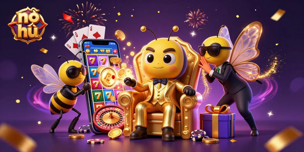 Experience the thrill of nổ hũ with a stylish bee mob boss surrounded by excitement and winning elements!