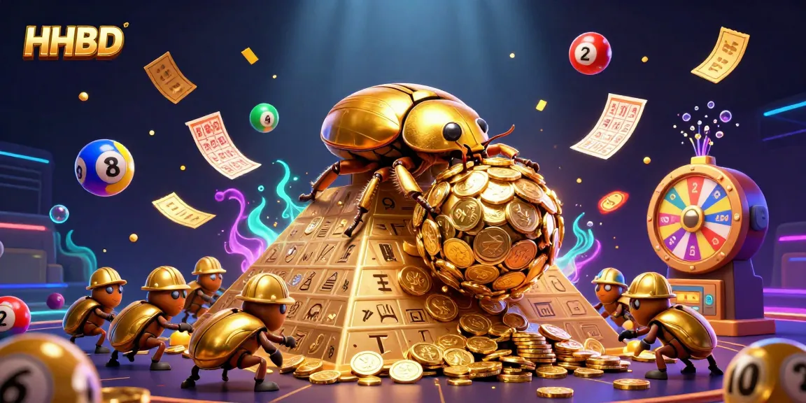 Engage with the HHBD experience featuring vibrant lottery elements and gold coin treasures.