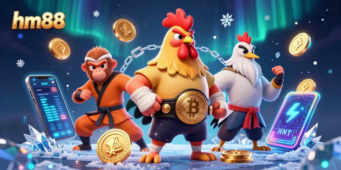 Engage in exciting gameplay at hm88, featuring a fierce Muay Thai rooster and Shaolin monkey in a vibrant casino scene.