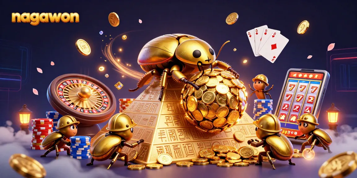 Experience the thrill of nagawon with golden coins cascading around vibrant casino elements.